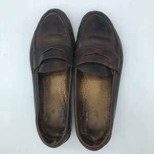 Vintage Authentic Brown Leather Penny Loafers Women's size 8